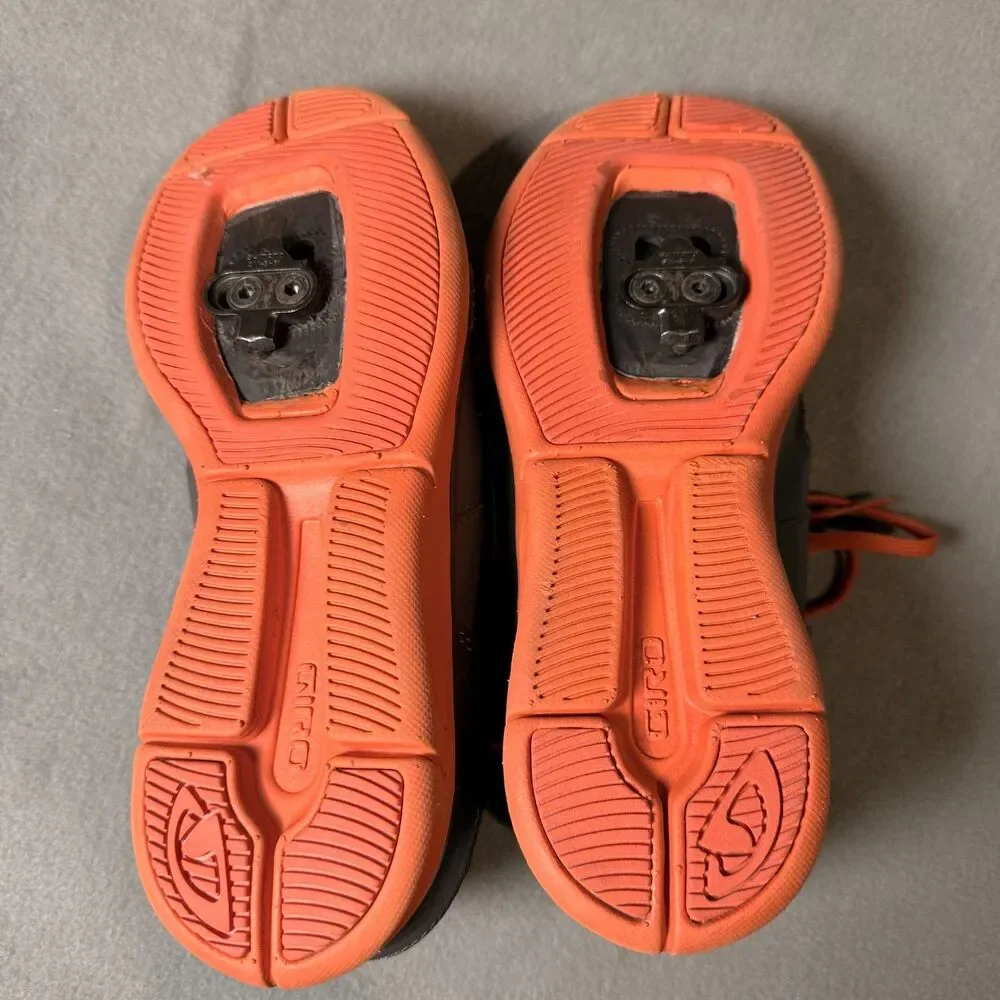 Giro Grynd SPD Cycling Shoes Mens 7.5 with Cleats MTB Spin Indoor Shimano Orange